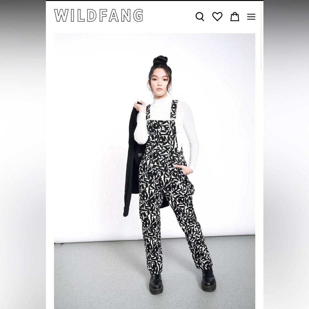 Wildfang Monochrome Brushstroke Overalls